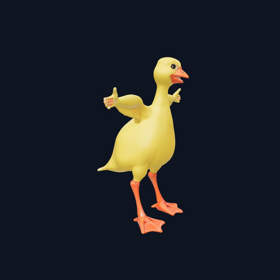 Yellow Cartoon Duck model pack